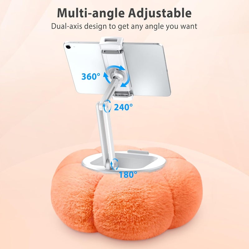 CreaDream Pumpkin Tablet Pillow Stand Holder for Kindle iPad, Adjustable Phone Pillow Stand for Lap Bed with Detachable Snack Bowl, Compatible with 4.7"-13" Tablet, iPad, iPhone, Samsung Tabs, Kindle - Image 3